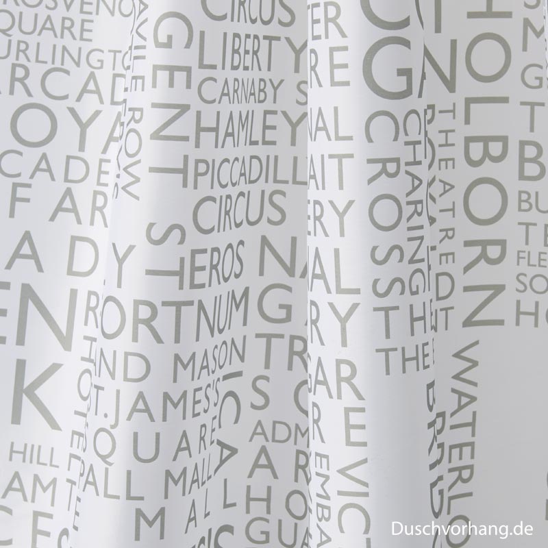 Textile Shower Curtain 180x180 London Textile Shower Curtain 180x180 London