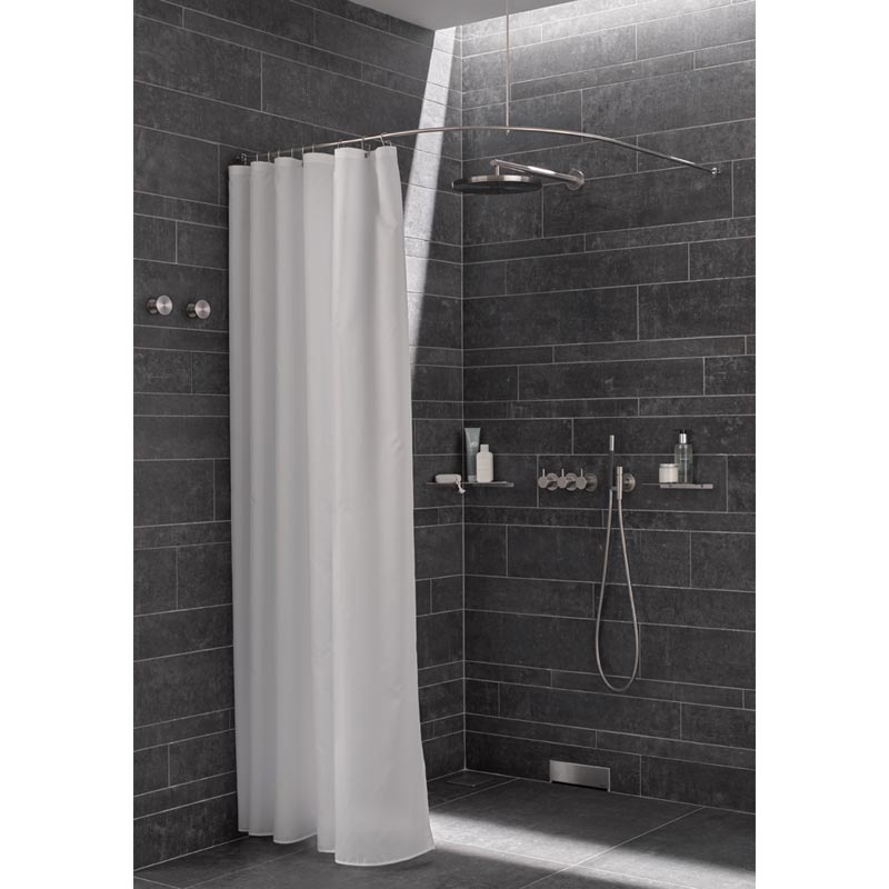 Shower Curtain Rail Quarter Circle Shape DSB - Ceiling Mount - Stainless Steel Shower Curtain Rail Quarter Circle Shape DSB - Ceiling Mount - Stainless Steel