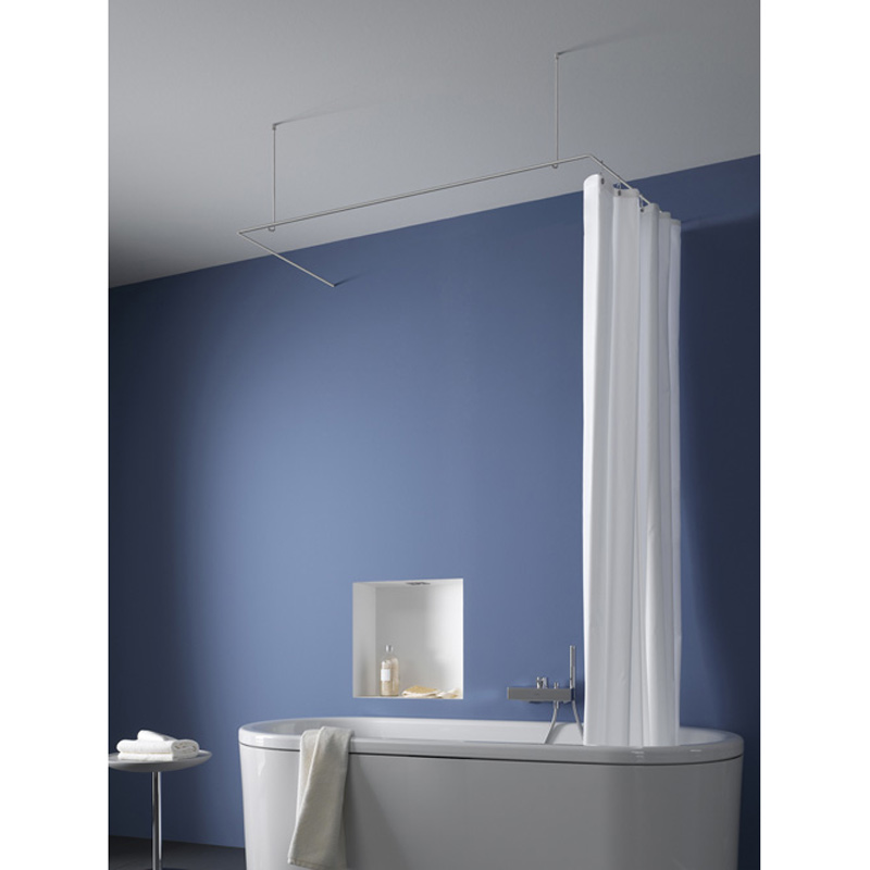 Shower Curtain Rail U Shape DS U 170-70 - Ceiling Mount - Stainless Steel Shower Curtain Rail U Shape DS U 170-70 - Ceiling Mount - Stainless Steel