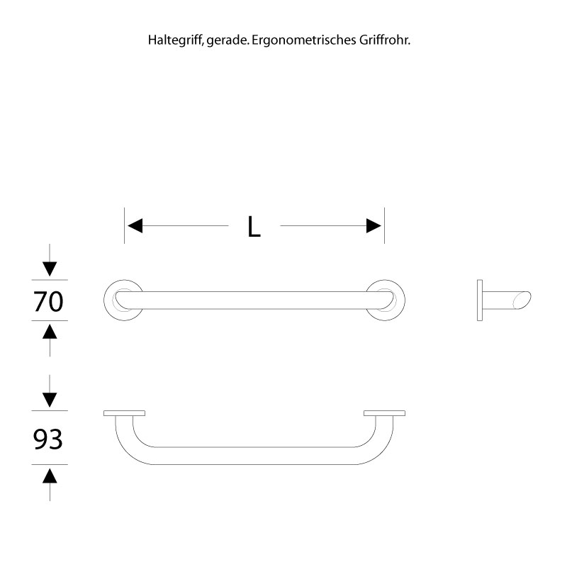Universal Haltegriff für Bad Dusche WC - Gerade - ErgoSystem E300 Universal Haltegriff für Bad Dusche WC - Gerade - ErgoSystem E300
