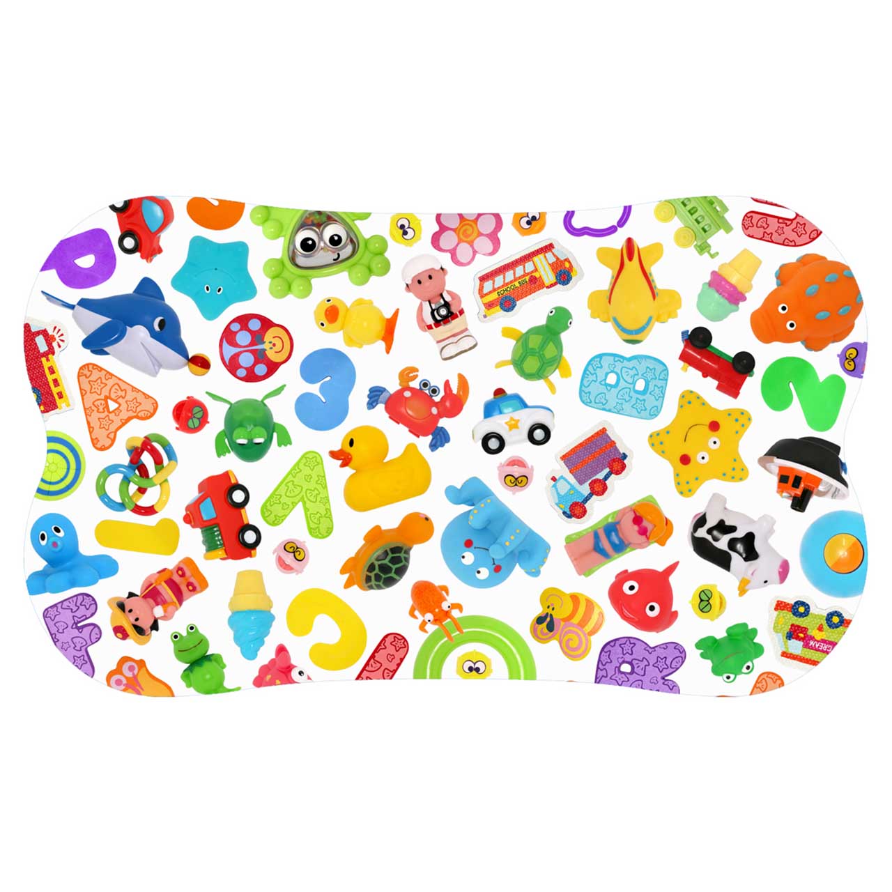 Non-Slip Rubber Bath & Shower Mat - 70x40cm - Toys Design Non-Slip Rubber Bath & Shower Mat - 70x40cm - Toys Design
