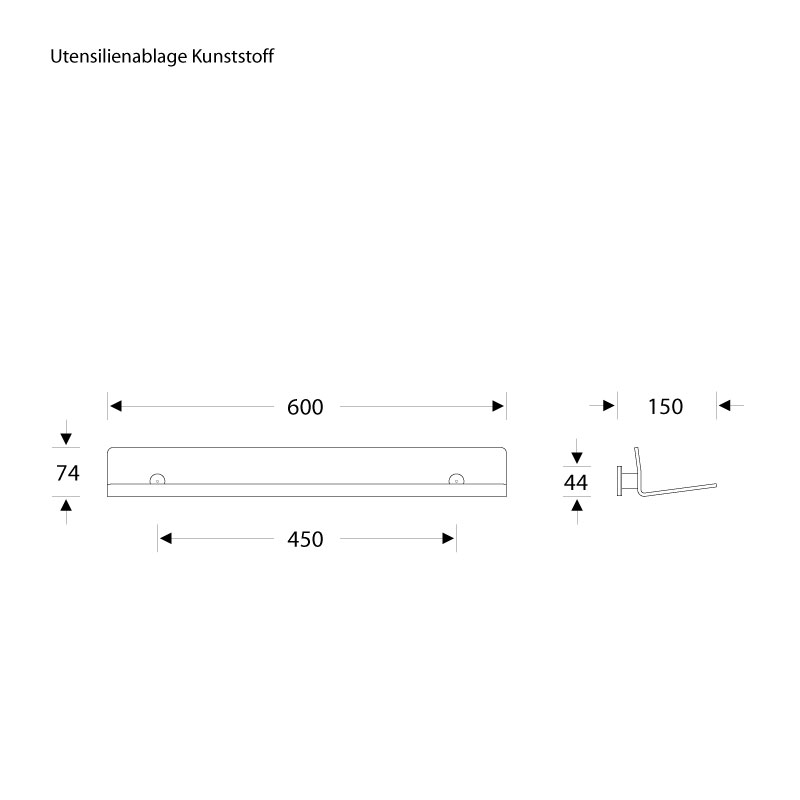 Ablage für Bad Dusche WC - Kunststoff - ErgoSystem E300