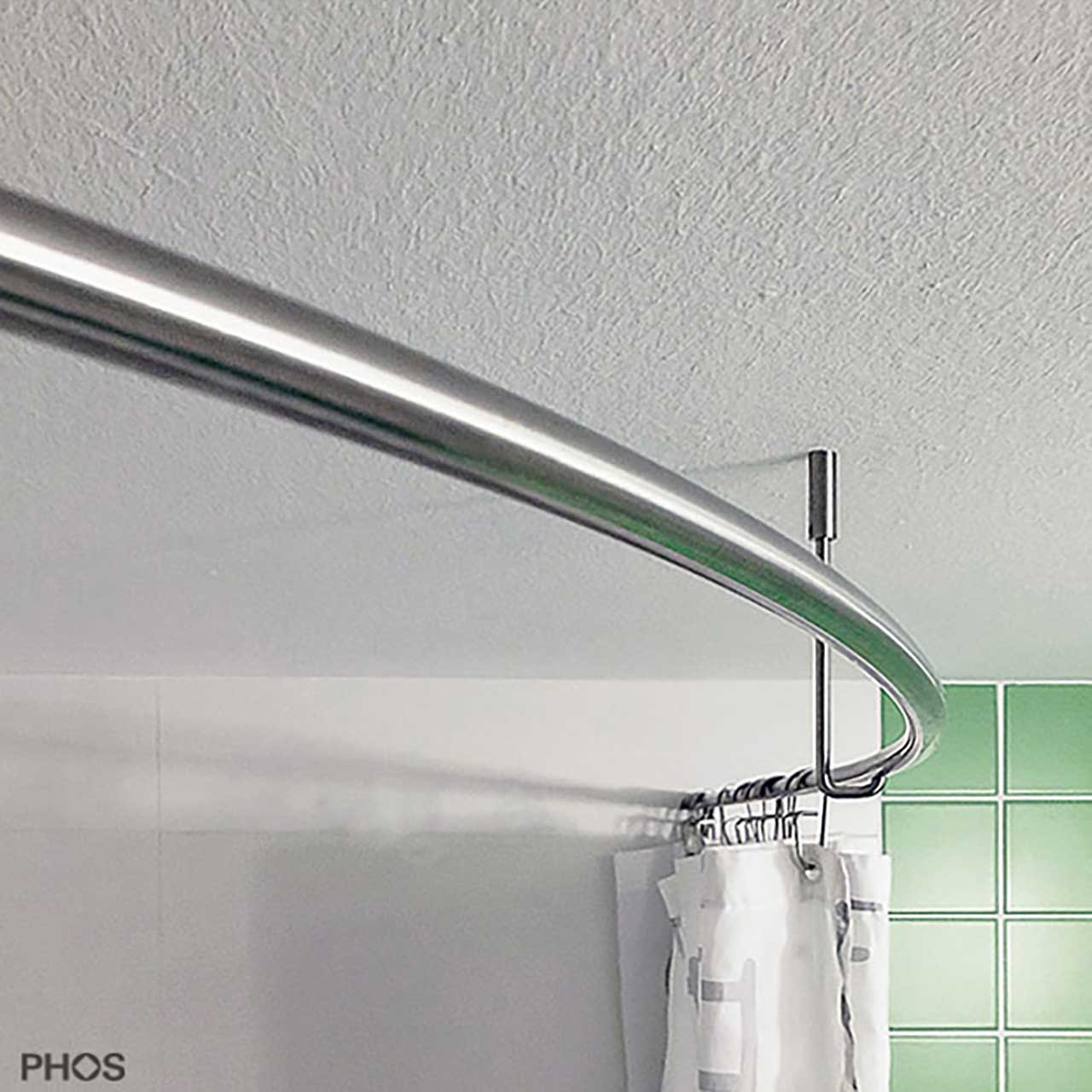 Crescend Shower Rod - Various Sizes - Stainless Steel Crescend Shower Rod - Various Sizes - Stainless Steel