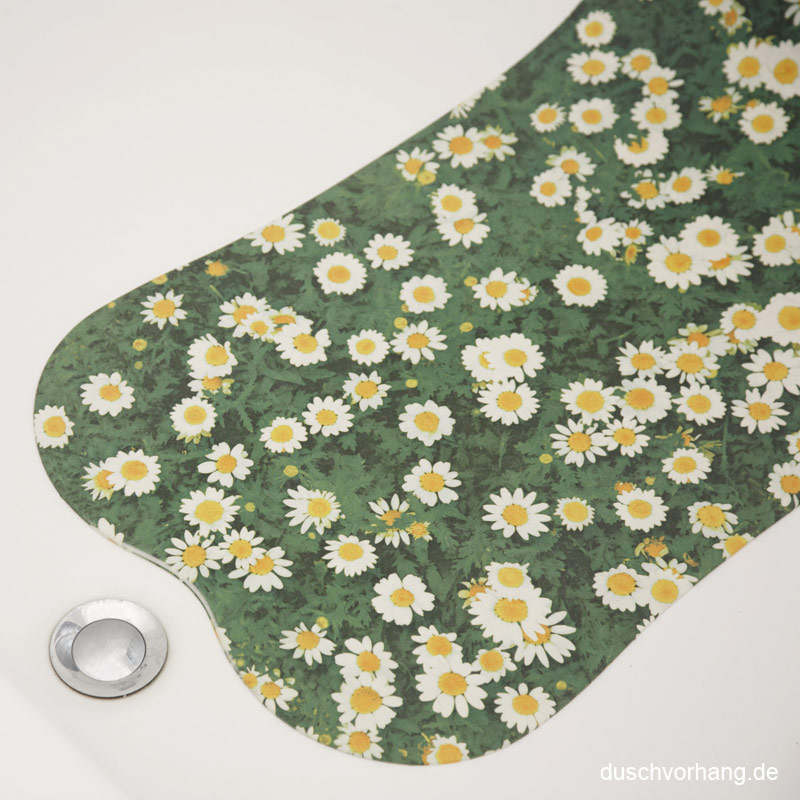 Non-Slip Rubber Bath & Shower Mat - 70x40cm - Daisy Flower Design