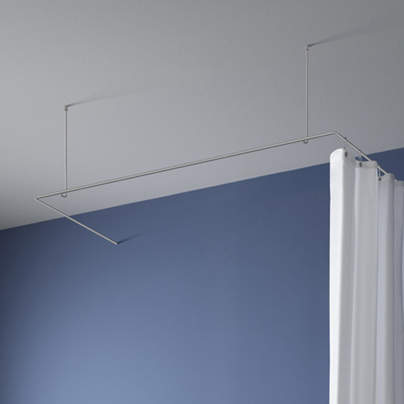 Shower Curtain Rail U Shape DS U 170-70 - Ceiling Mount - Stainless Steel Shower Curtain Rail U Shape DS U 170-70 - Ceiling Mount - Stainless Steel