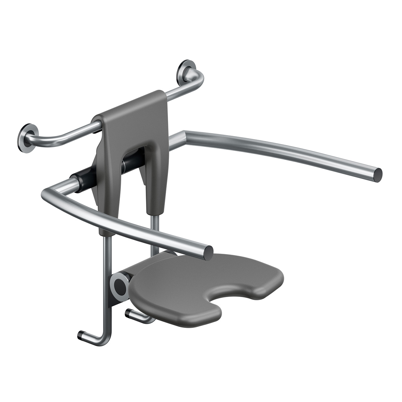 Duschklappsitz als Duschstuhl - mit Rückenlehne und Armlehne - ErgoSystem E300 Duschklappsitz als Duschstuhl - mit Rückenlehne und Armlehne - ErgoSystem E300