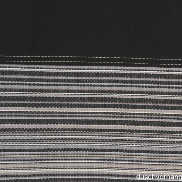 Duschvorhang Textil 180x200 Streifen Schwarz Horizontal