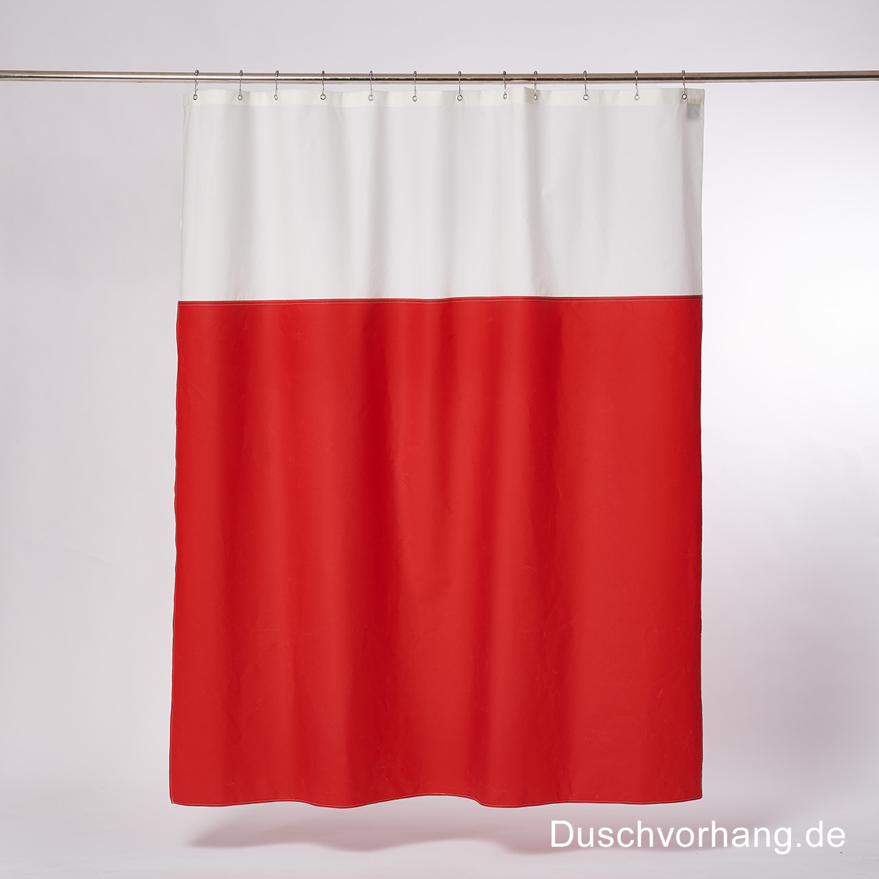 Duwax Textile Eco Friendly Shower, Red White Shower Curtain