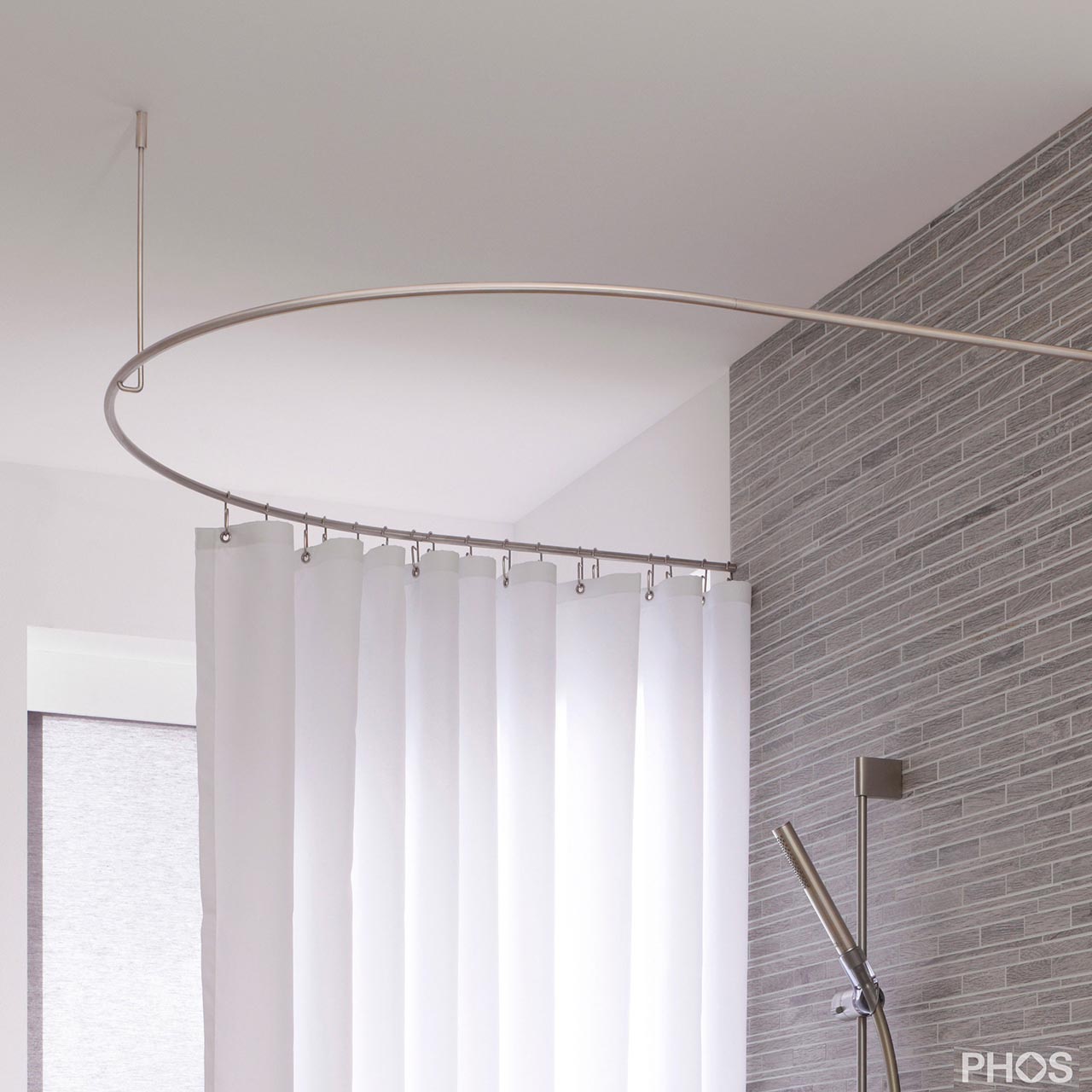 Shower Curtain Rod Half Circle Extended