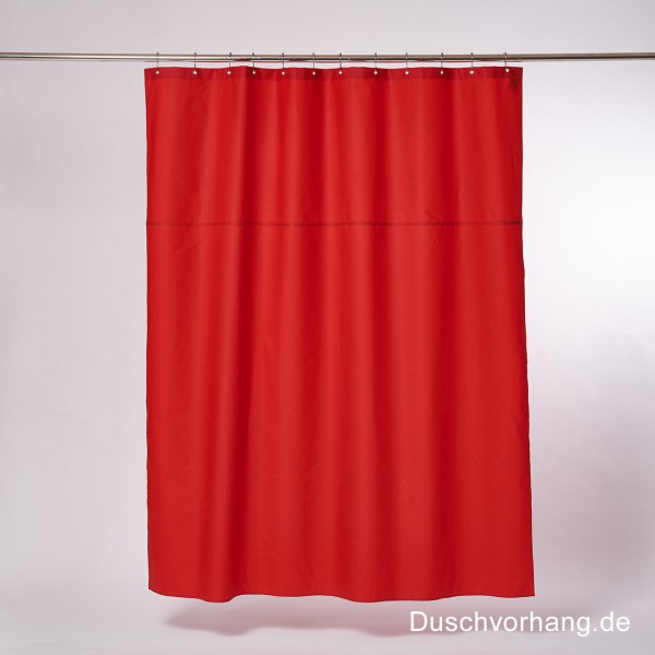 Textile shower curtain 180x200 red. Cotton waxed. For bathtub and walk in shower enclosure. Does not blow in the shower stick not to the body.